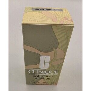 Clinique Soft Finish Makeup 03 Soft Vanilla 1 Oz Lightweight Liquid Foundation